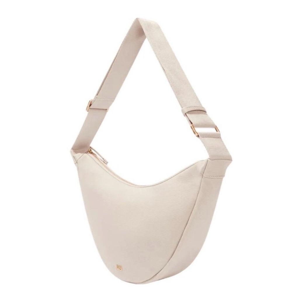July Everyday Crescent Bag with Adjustable Strap-Natural